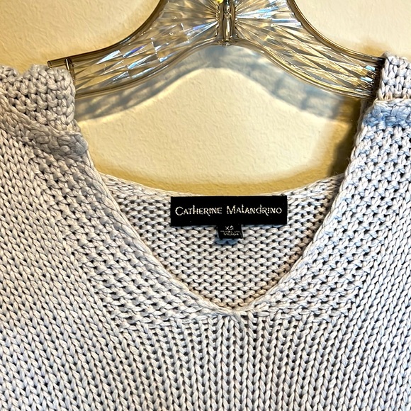 Catherine Malandrino Pale Blue Hoodie Sweater w Kangaroo Pocket - Picture 4 of 4